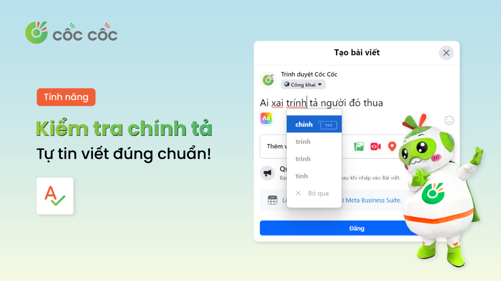 Tính năng Kiểm tra chính tả Cốc Cốc