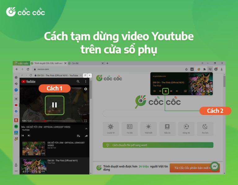 Bật mí cách xem YouTube trên cửa sổ phụ mở từ Sidebar Cốc Cốc