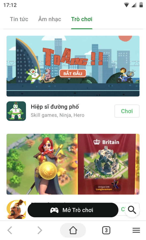 Cốc Cốc Games (dành riêng cho thiết bị Android)