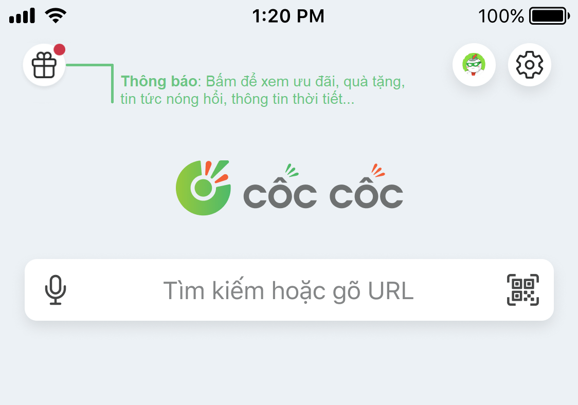 Thông báo Cốc Cốc_Cốc Cốc Mobile
