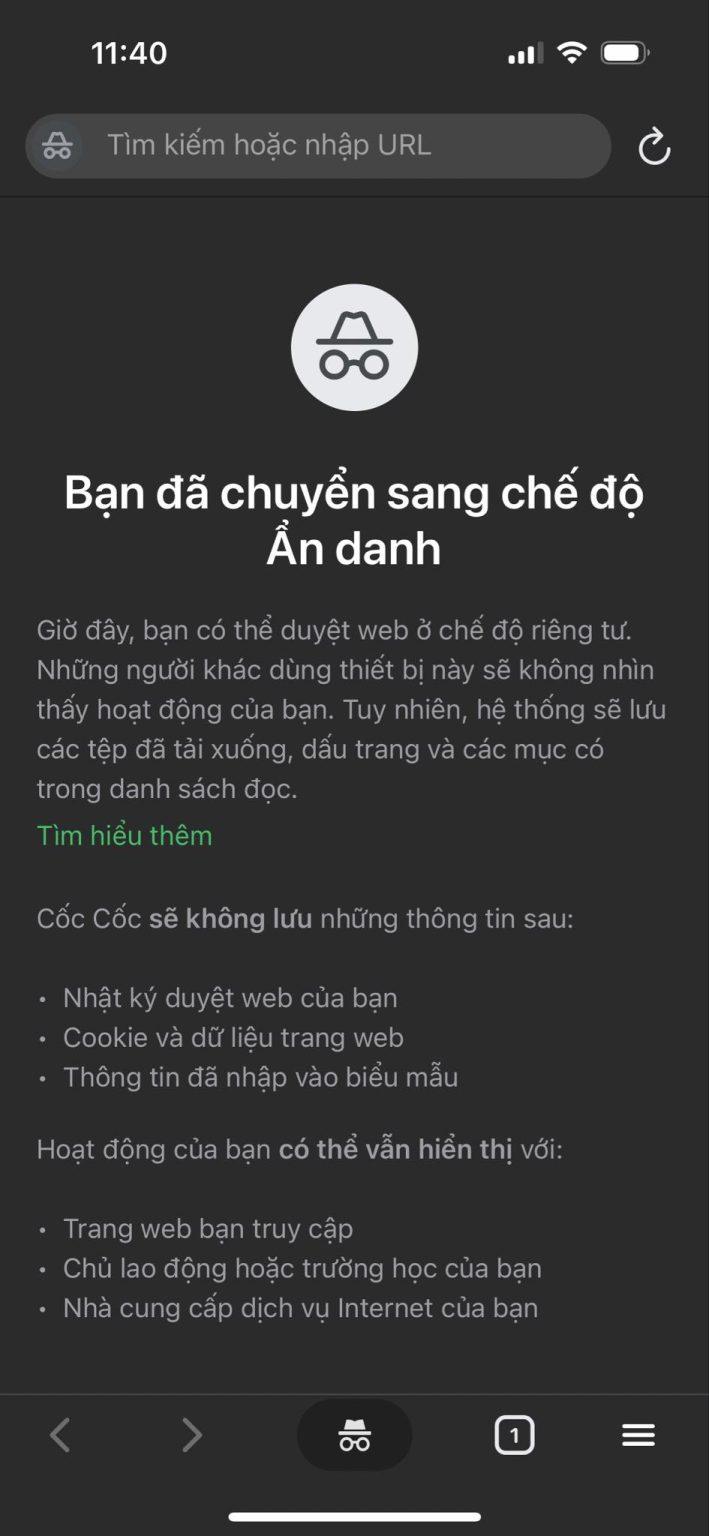 Ch n danh l g c ch m tab n danh tr n tr nh duy t