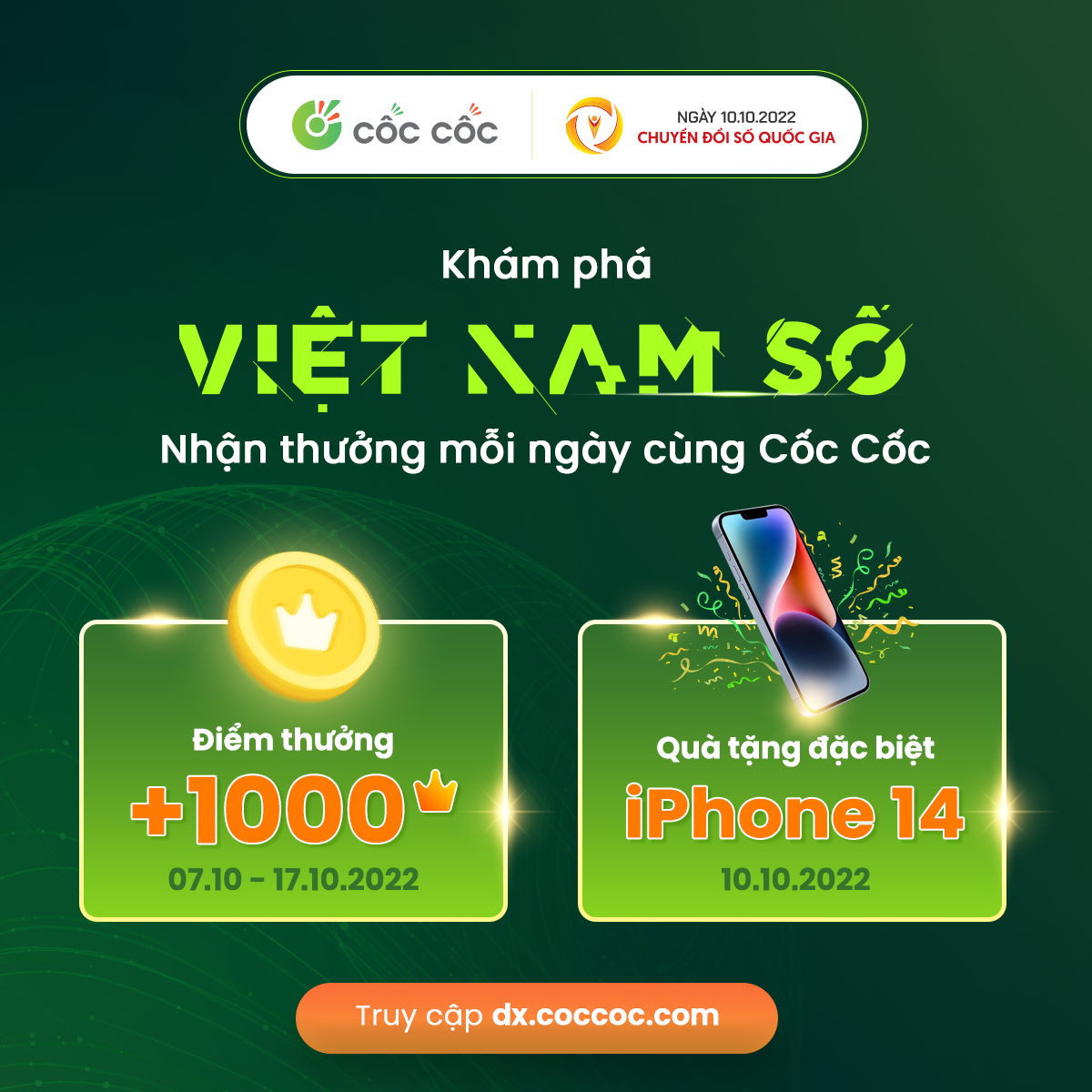 Kham pha Viet Nam so và nhan thuong moi ngay cung Coc Coc tai dx.coccoc.com