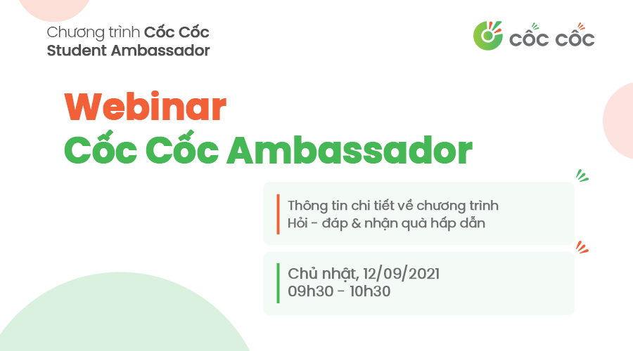 Webinar Cốc Cốc Student Ambassador - Đại sứ sinh viên Cốc Cốc