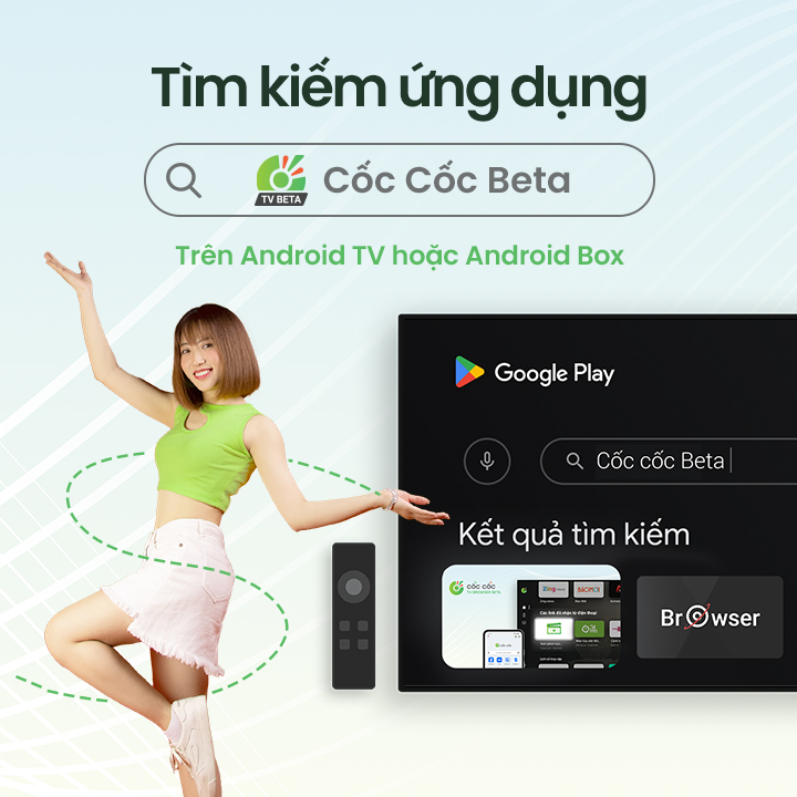 Cai dat trinh duyet Coc Coc TV tren Android TV