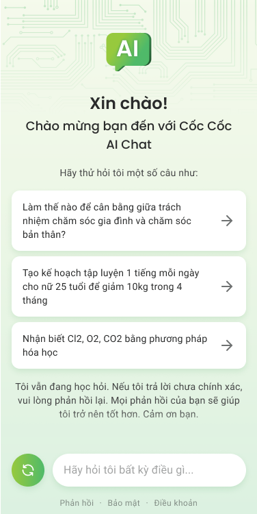 Tro chuyen cung Coc Coc AI Chat