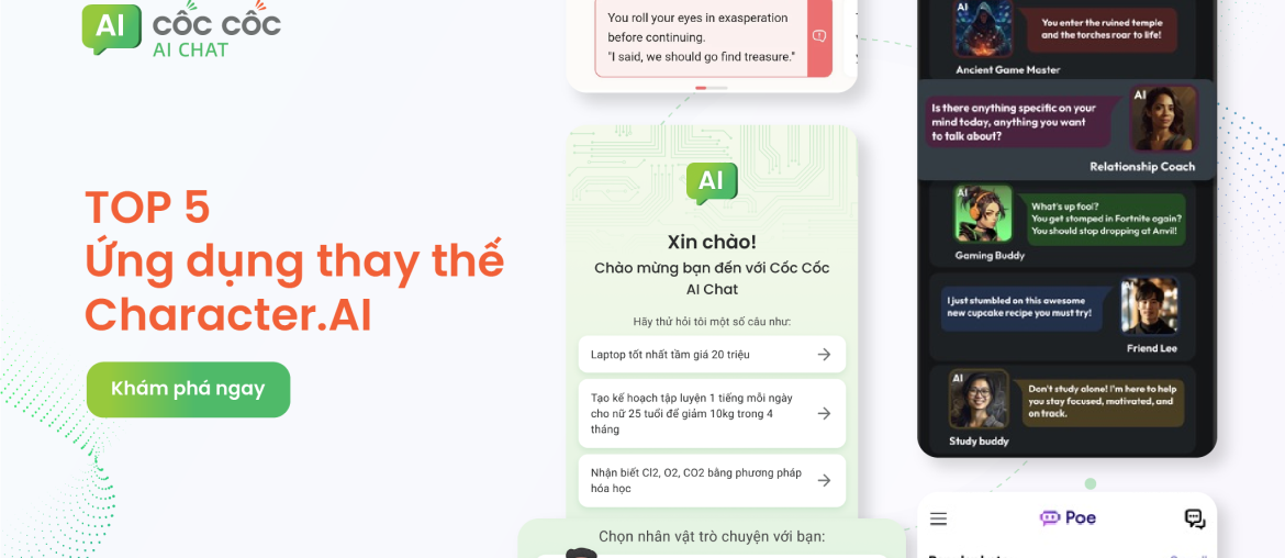 Top ung dung thay the Character.AI
