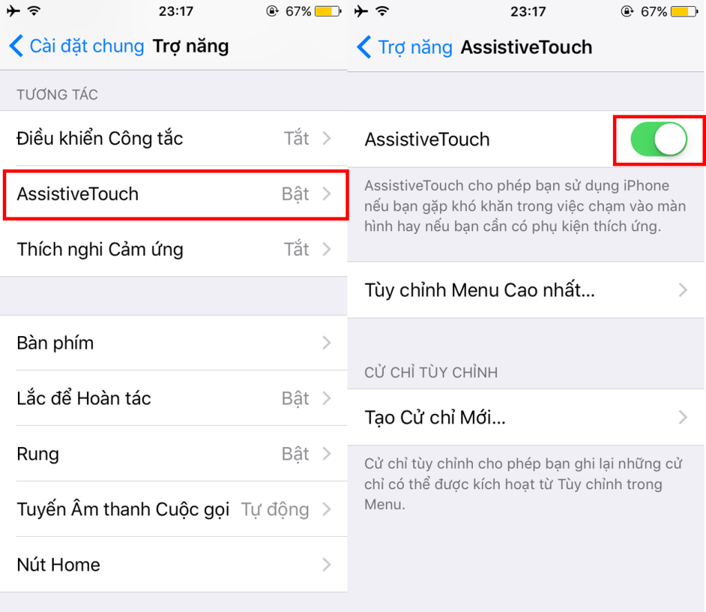 Bật Assistive Touch iPhone