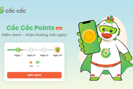 Tích điểm – đổi quà với nhiệm vụ mới trên Cốc Cốc Points Diem danh va nhan thuong hang ngay cung Coc Coc Points