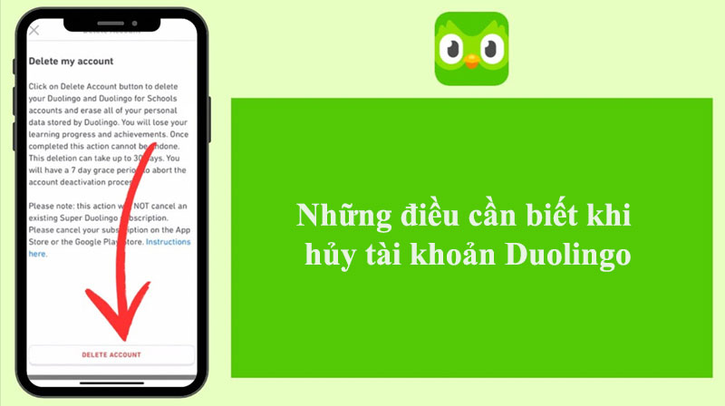 Những điều cần biết khi hủy tài khoản Duolingo