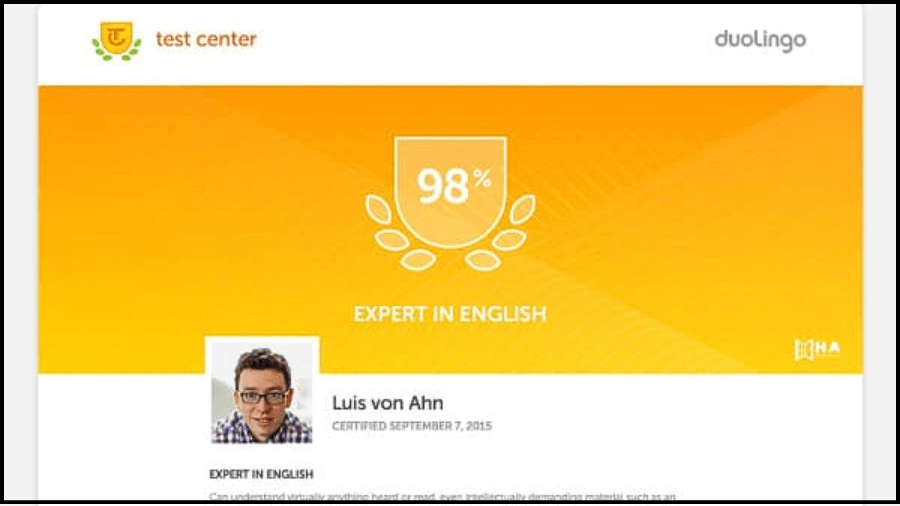 Chứng chỉ Duolingo