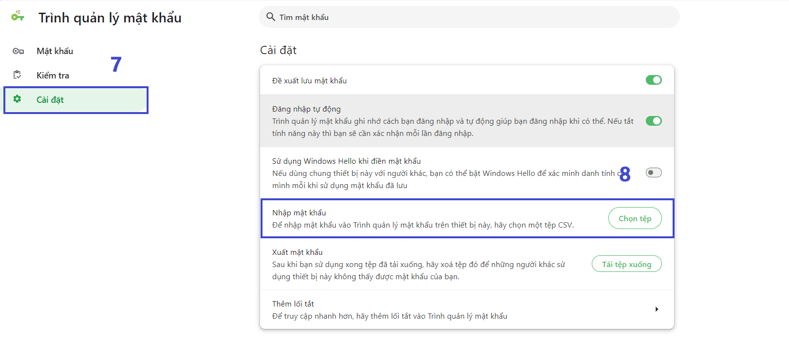 Cách chuyển mật khẩu đã lưu Chrome sang Cốc Cốc