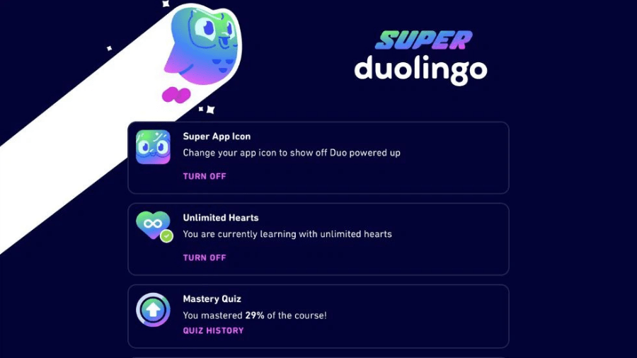 Lợi ích khi đăng ký Duolingo Super