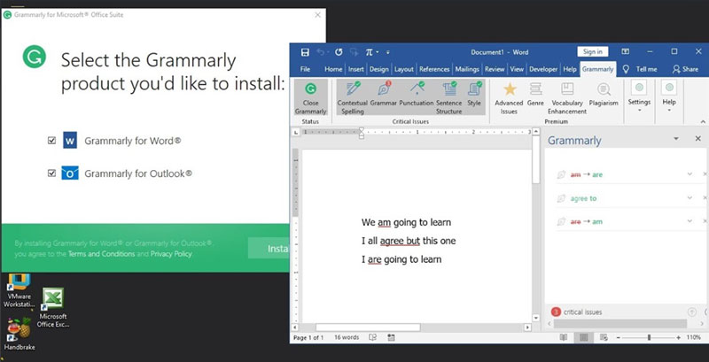 Cách sử dụng Grammarly check trên Word