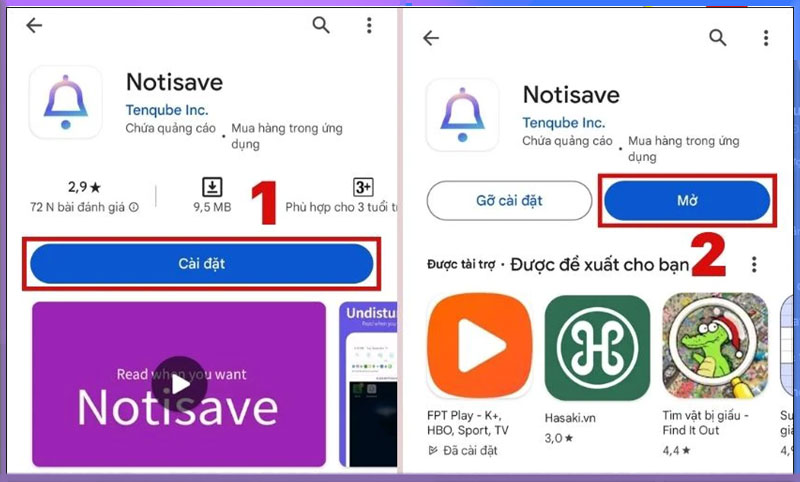 Cách xem lại tin nhắn đã thu hồi trên Messengerqua app Notisave