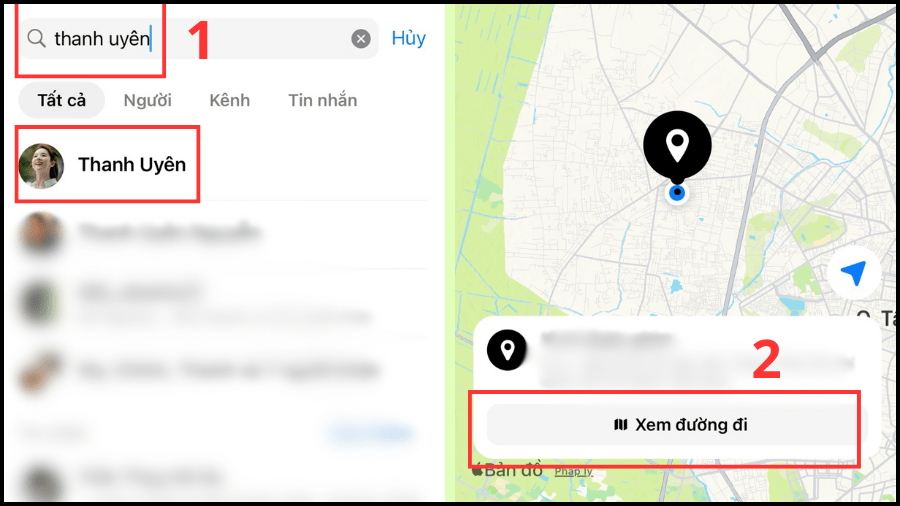 xem vị trí của người khác trên Messenger