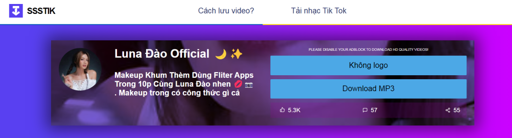 cách tải video tiktok ko logo