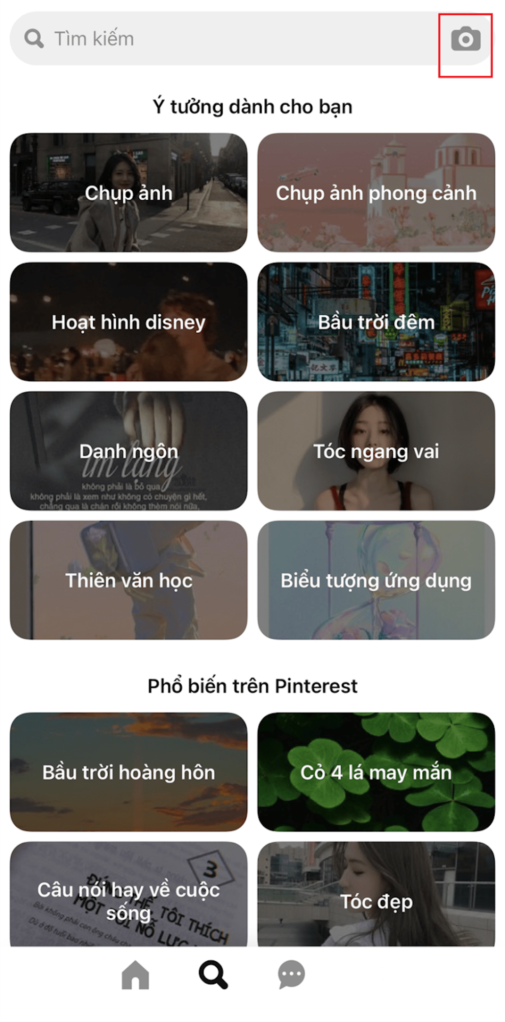 tìm kiếm bằng hình ảnh trên pinterest