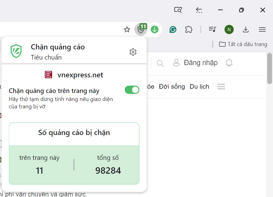 chan quang cao tren safari 4