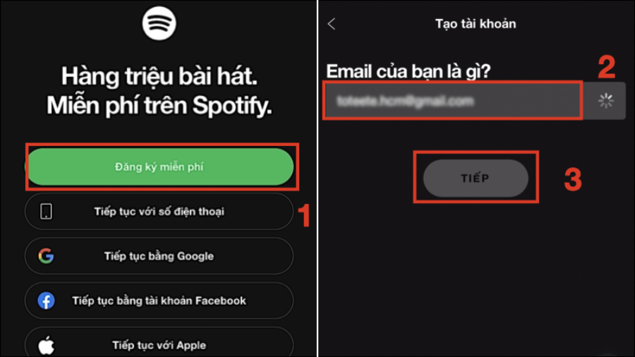 Tạo tài khoản Spotify