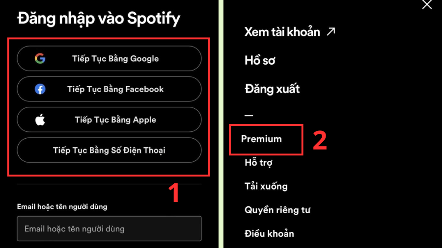 Hướng dẫn đăng ký Spotify Premium ở trên điện thoại