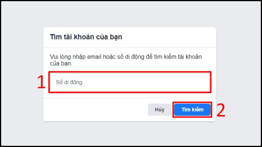 khôi phục mật khẩu Facebook bằng số điện thoại