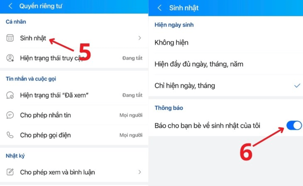 cách tắt thông báo sinh nhật trên zalo