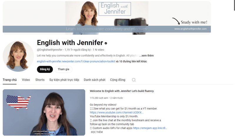 kênh youtube học tiếng anh