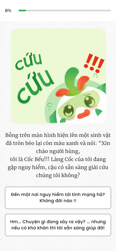 Quiz Game Bạn là ai trong hành trình giải cứu làng Cốc