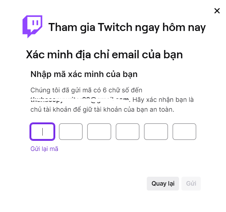 đăng ký tài khoản Twitch