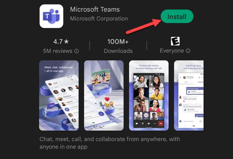 cai dat microsoft teams tren dien thoai