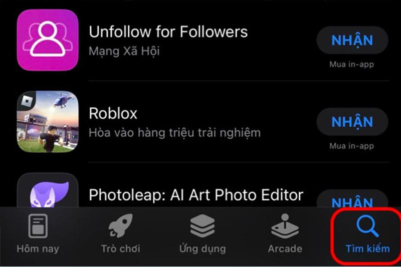 mo app store va nhap locket widget vao thanh tim kiem