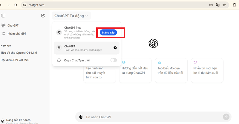 chon nang cap tai khoan chatgpt de trai nghiem openai o mini
