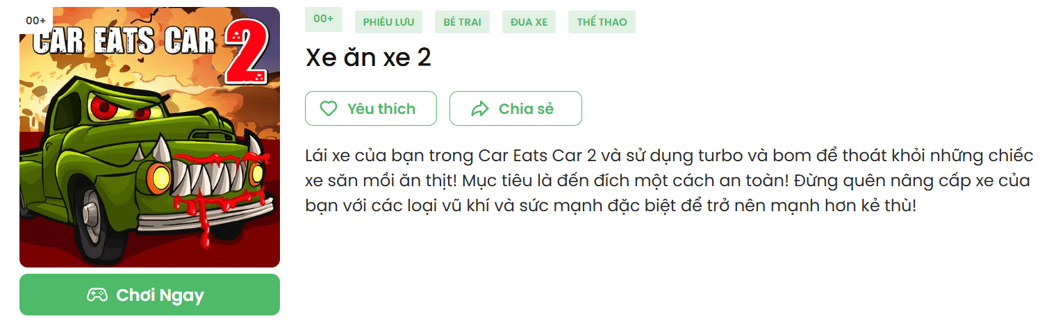 game dua xe car eats car