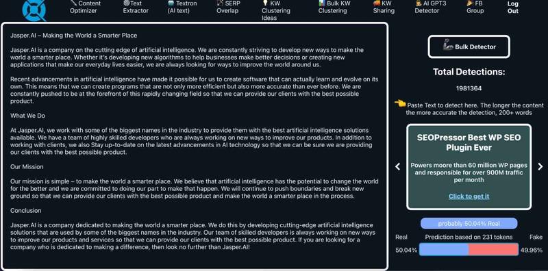 kiem tra ai viet bang kazan seo