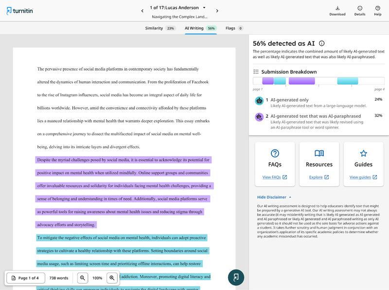 phat hien ai bang turnitin