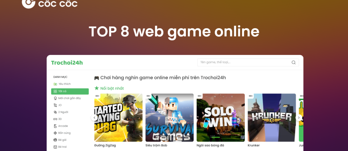 top web chơi game online hay nhất