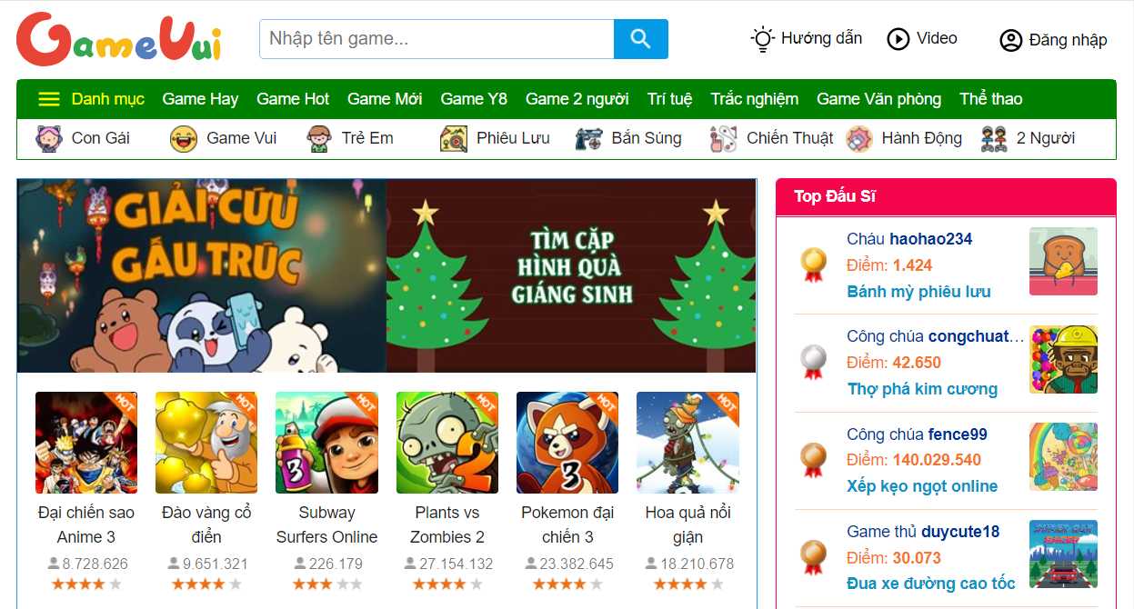 trang web gamevui