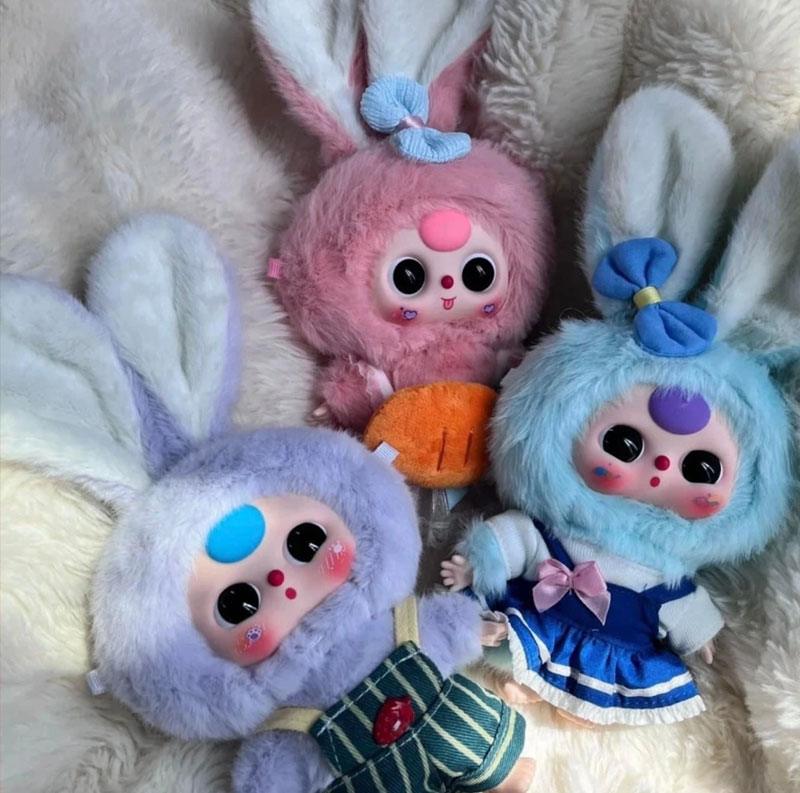 mo hinh baby three macaron bunny series vangv