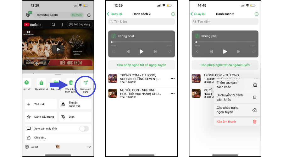 nghe nhac offline tren coc coc