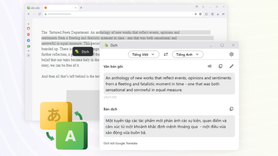 Uu diem ve tinh nang dich cua Coc Coc Ưu điểm về tính năng dịch của Cốc Cốc