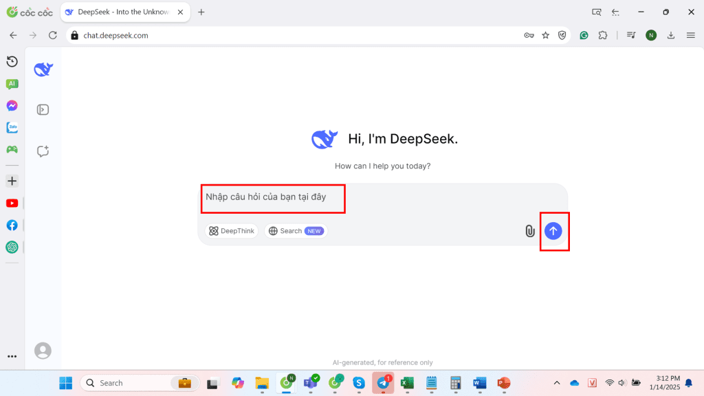 chat với deepseek