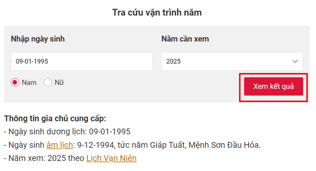 xem tử vi theo ngày tháng năm sinh