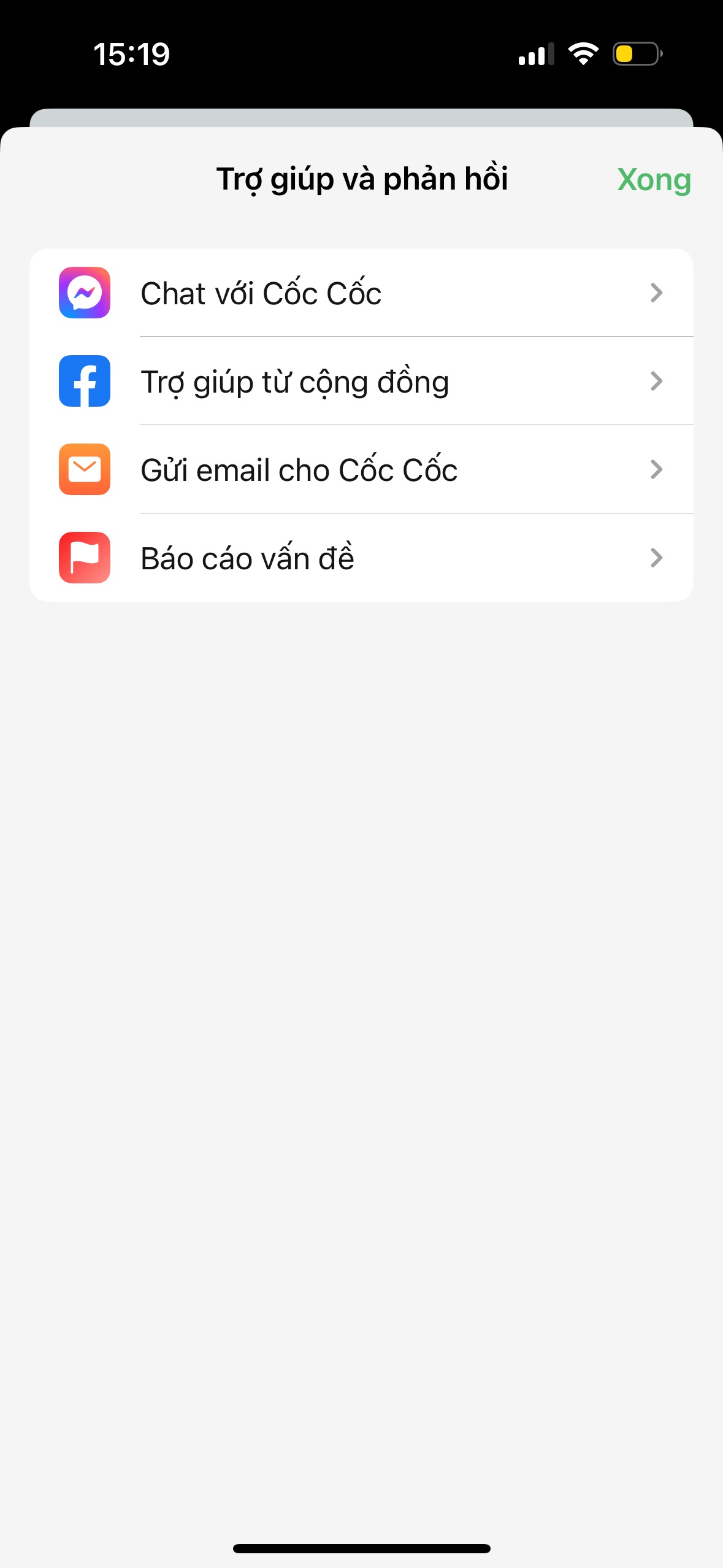 Trợ giúp và phản hồi