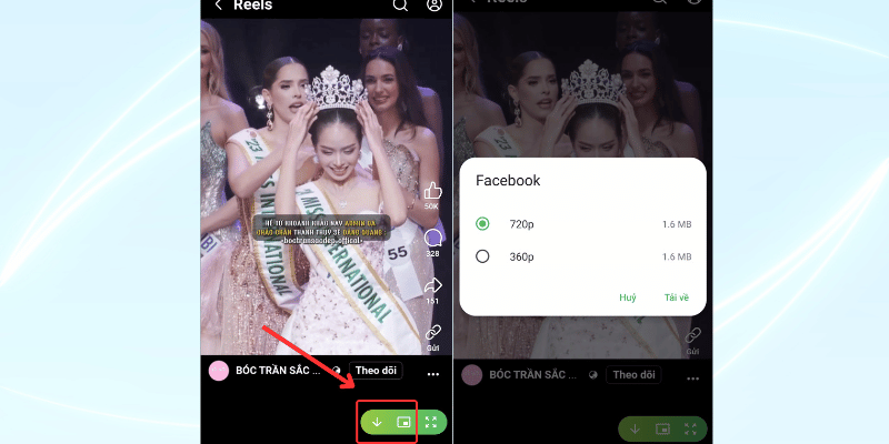 tai video facebook voi thanh phuong tien tren coc coc mobile