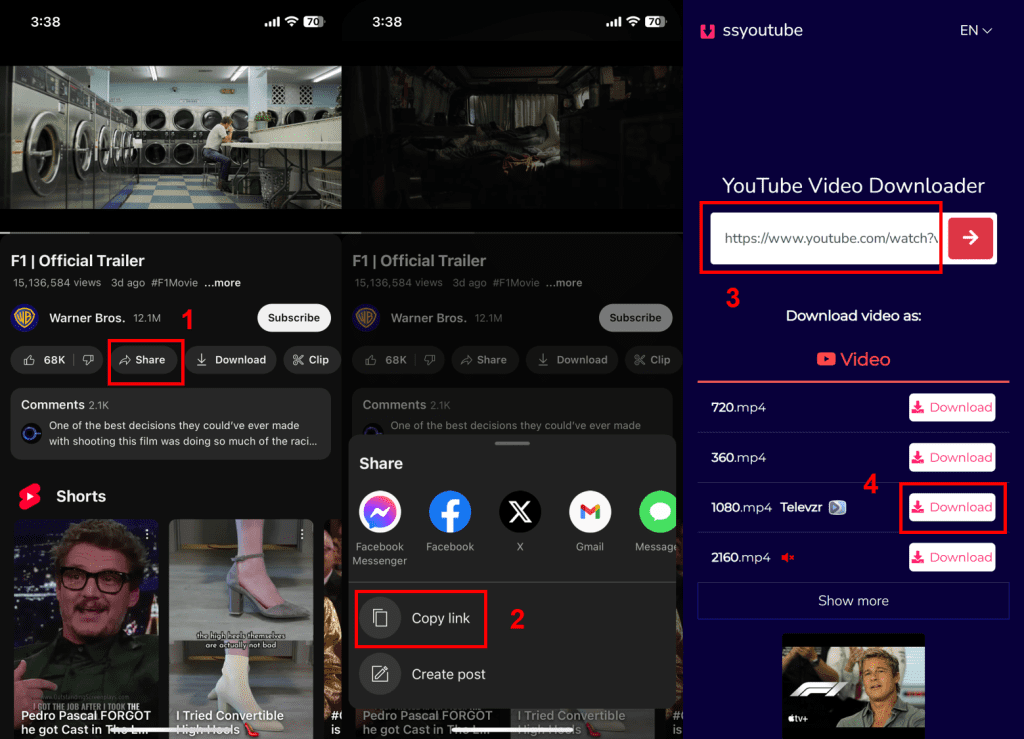 tải video youtube về iphone