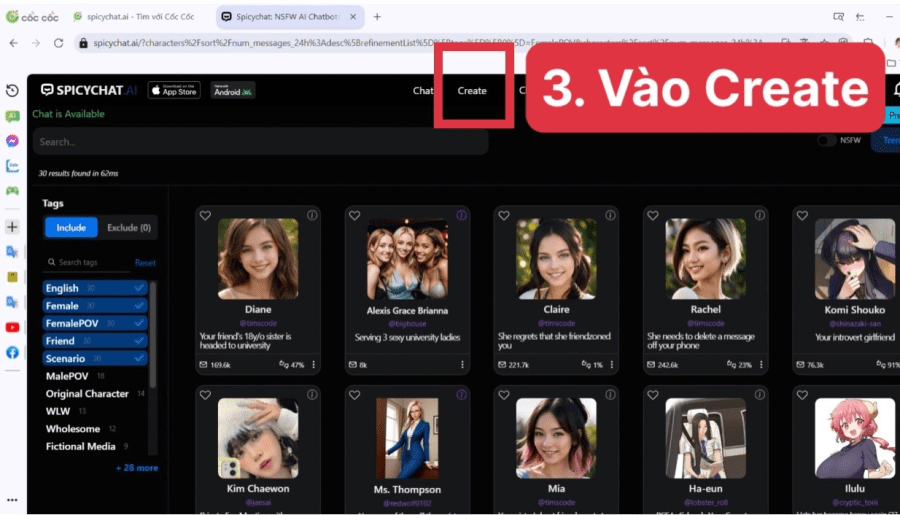 Hướng dẫn chi tiết cách tạo chatbot trong SpicyChat AI