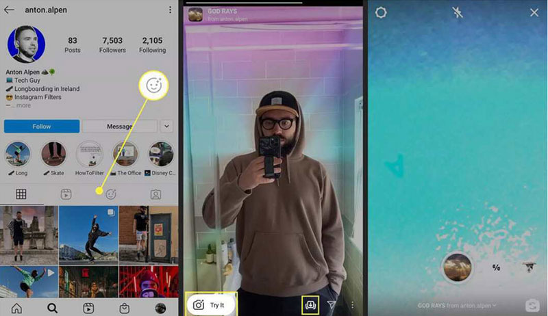 cach cach luu filter instagram tu story cua nguoi khac