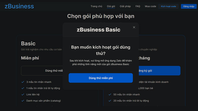 buoc dang ky dung thu goi pro mien phi