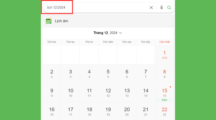 Huong dan xem nhanh lich am cua thang cu the Huong dan xem nhanh lich am cua thang cu the