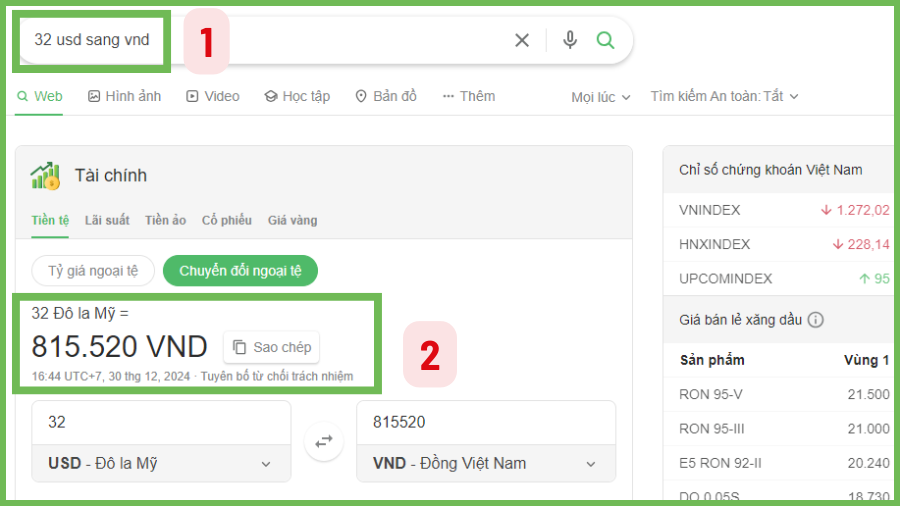Tinh nang noi bat khi doi tien te tren Coc Coc cach 3 Tinh nang noi bat khi doi tien te tren Coc Coc cach